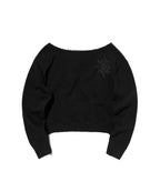 SUNNY ONE SHOULDER CREWNECK [BLACK]