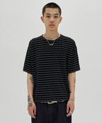 TEXTURED POCKET TEE [BLACK WHITE]