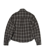 CROPPED CHECK SHIRT [GRAY]
