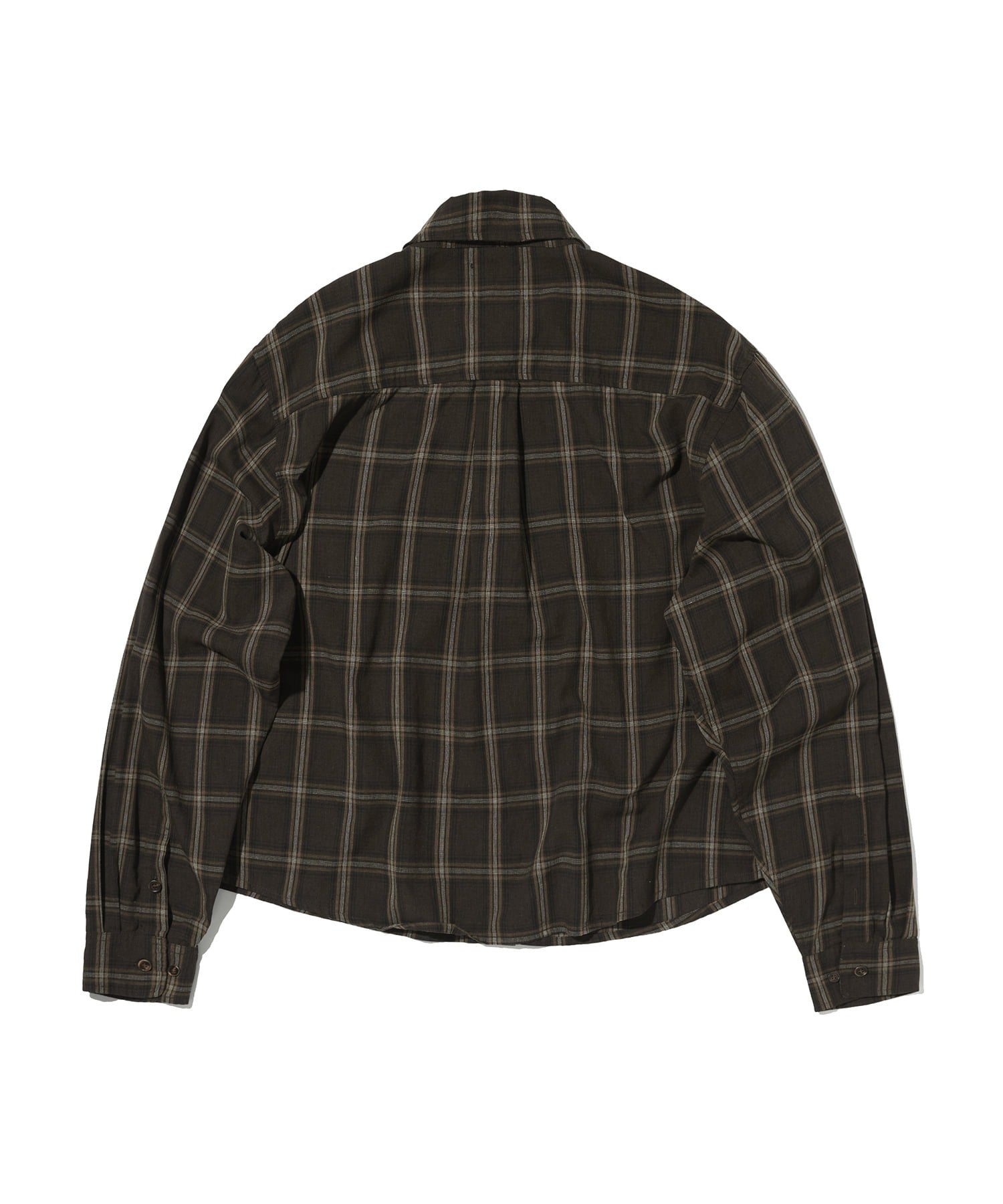 CROPPED CHECK SHIRT [BROWN]