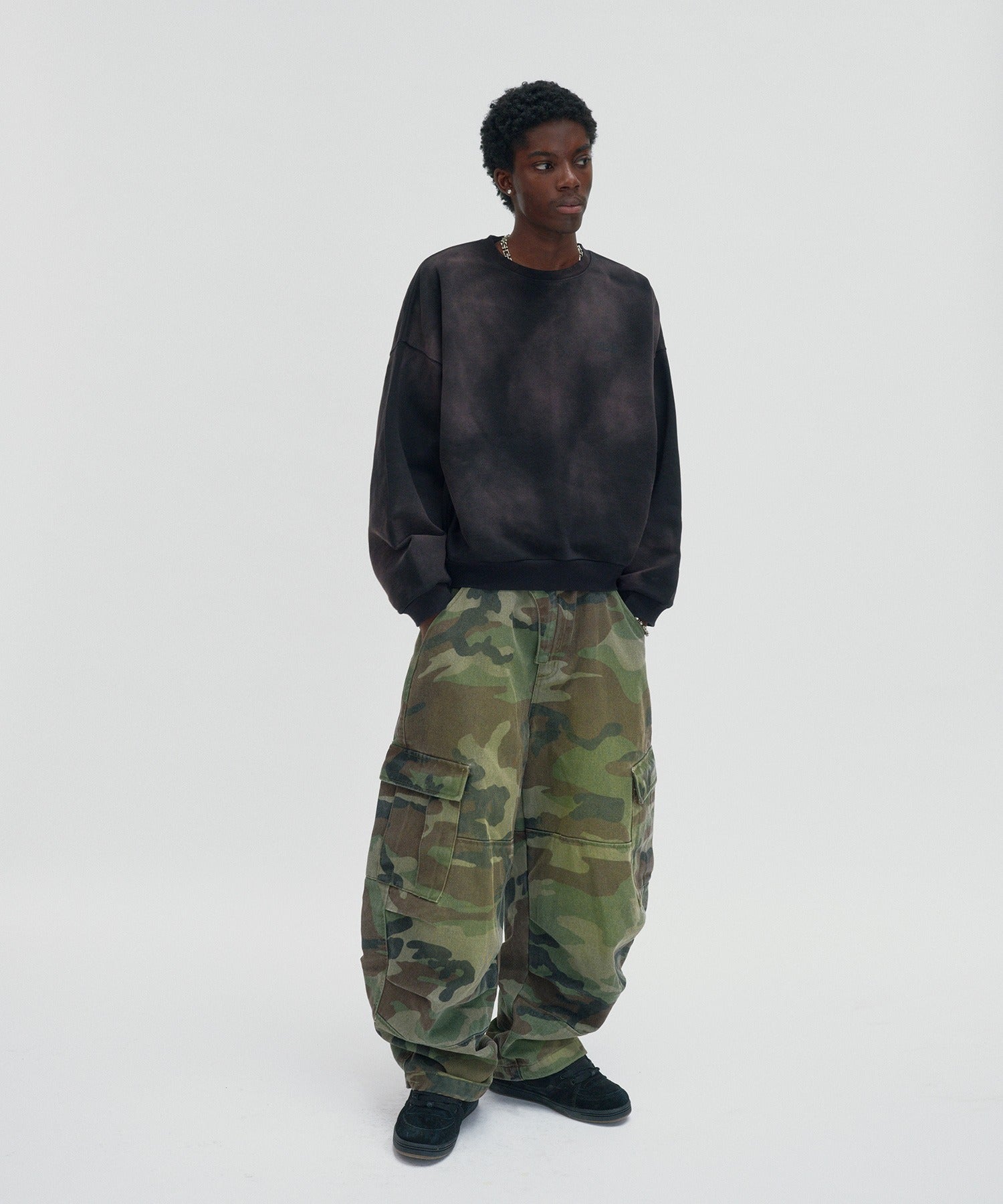 WASHED CARGO PANTS [GREEN CAMO]