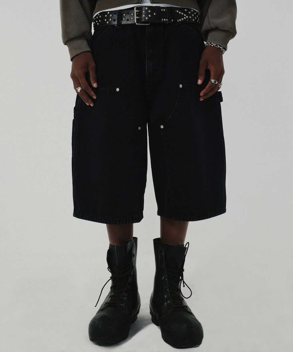 CONTOUR DOUBLE KNEE SHORTS [BLACK]