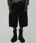 CONTOUR DOUBLE KNEE SHORTS [BLACK]
