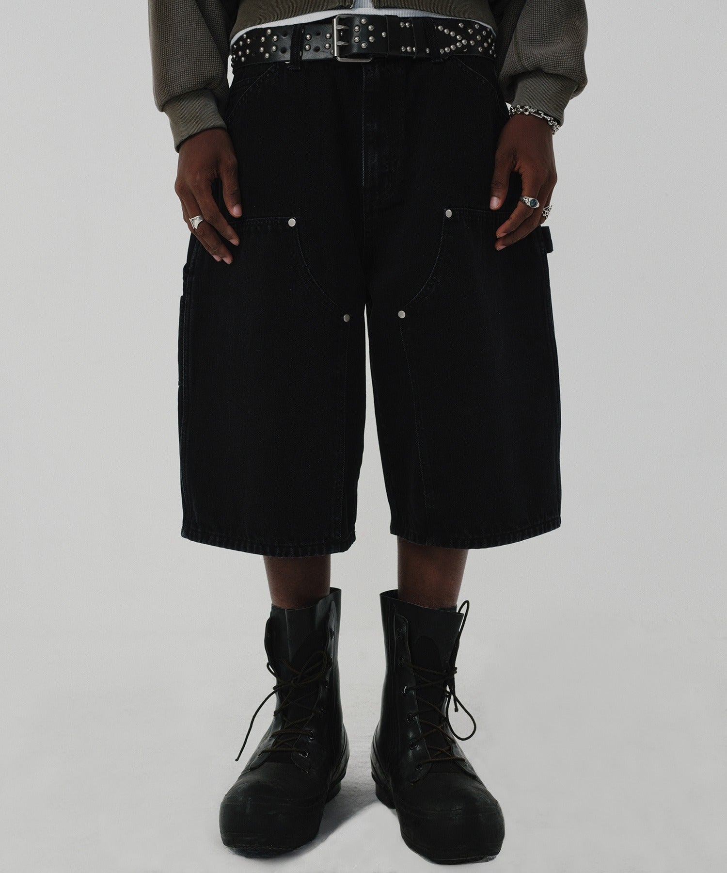CONTOUR DOUBLE KNEE SHORTS [BLACK]