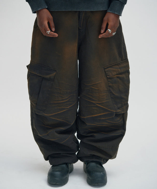 WASHED CARGO PANTS [DARK BLACK] Main Image
