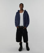 CROPPED WASHED HOOD ZIP UP [WASHING NAVY]