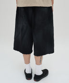 CUT EDGE SWEAT SHORTS [WASHING BLACK]