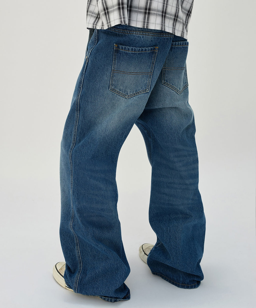 CURVED FLARE DENIM [BLUE]