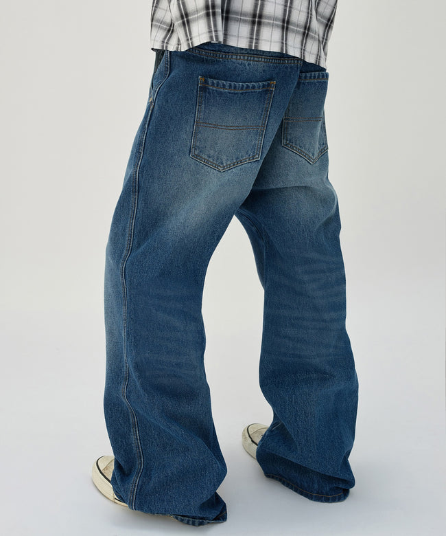 CURVED FLARE DENIM [BLUE] Hover Image