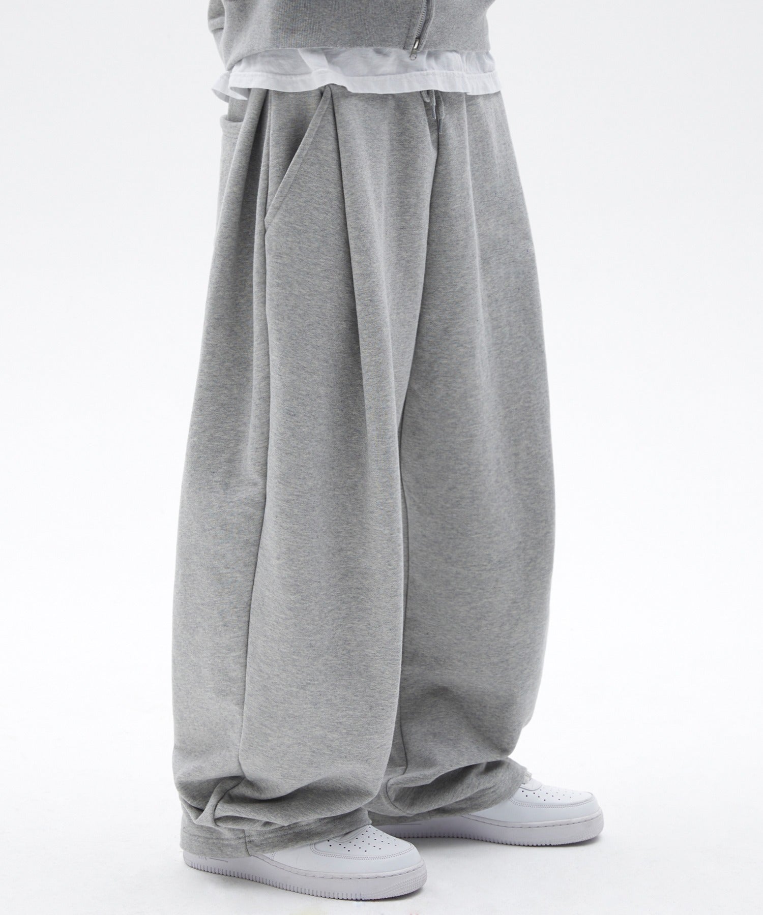 TWO TUCK LONG PANTS [GRAY]