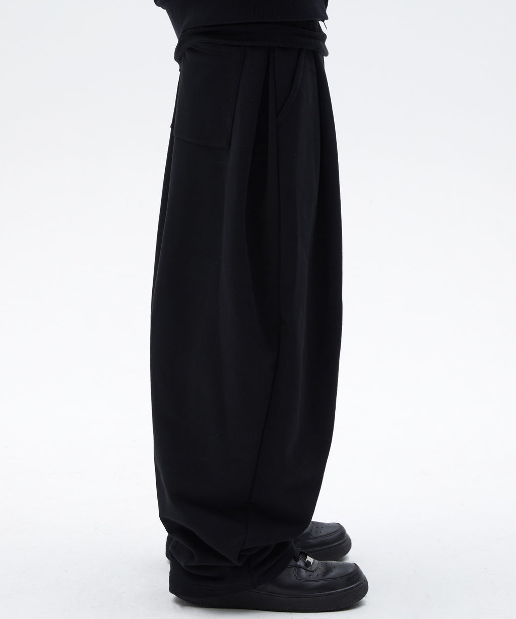 TWO TUCK LONG PANTS [BLACK]