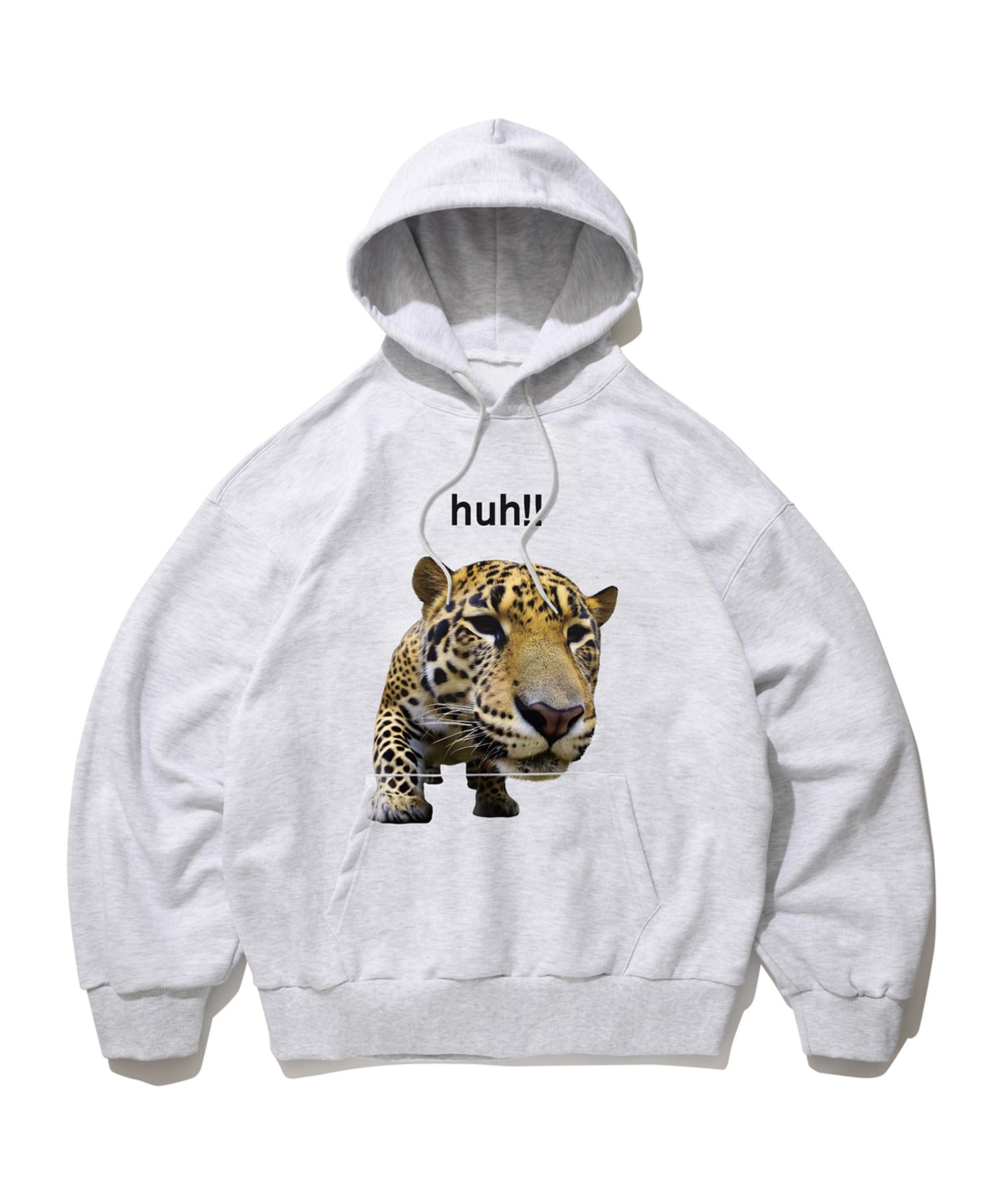 HUH!! LEOPARD HOODIE [MELANGE GRAY]
