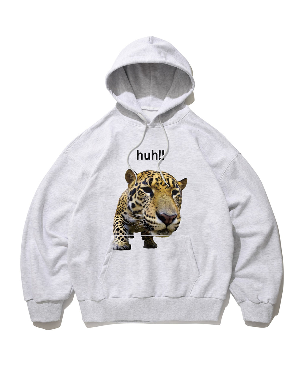 HUH!! LEOPARD HOODIE [MELANGE GRAY]