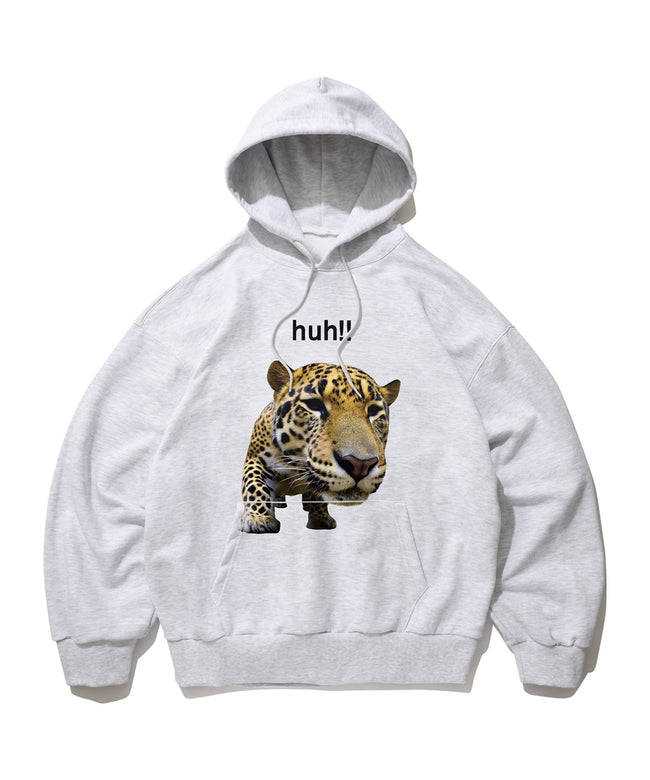 HUH!! LEOPARD HOODIE [MELANGE GRAY] Hover Image