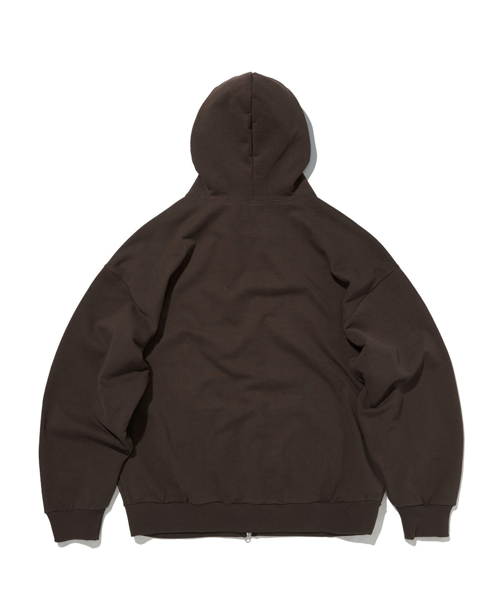 NORMAL HOOD ZIP UP [BROWN]