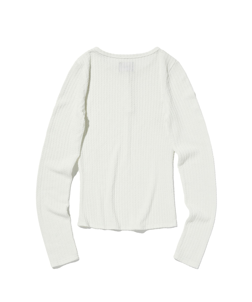CABLE HENLEY NECK [WHITE]