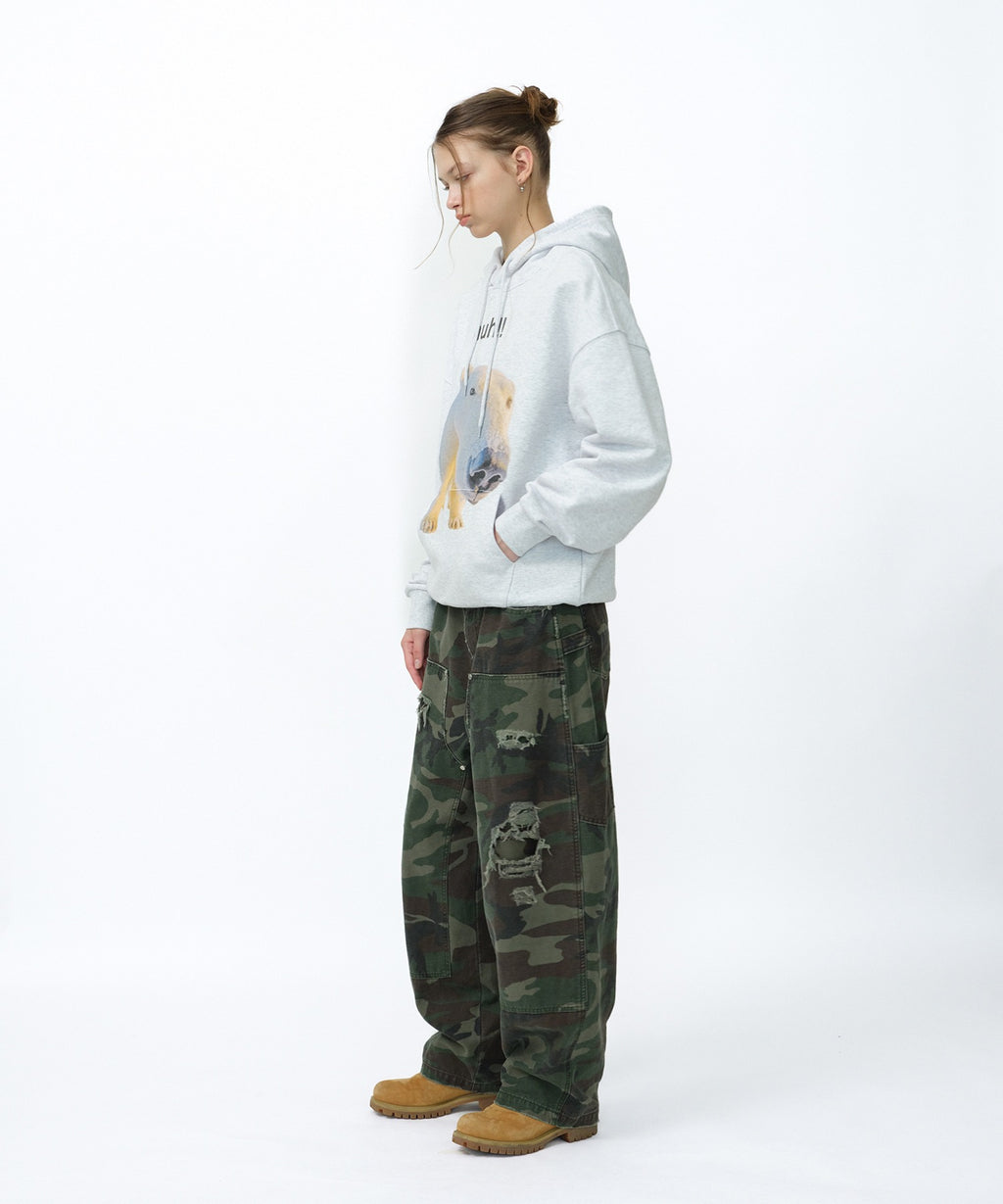 HUH!! HOODIE [MELANGE GRAY]
