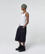 CONTOUR DOUBLE KNEE SHORTS [RAW INDIGO]