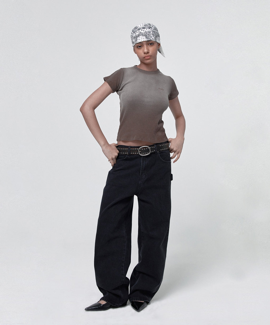 WASHED THERMAL LOGO TEE [BROWN]