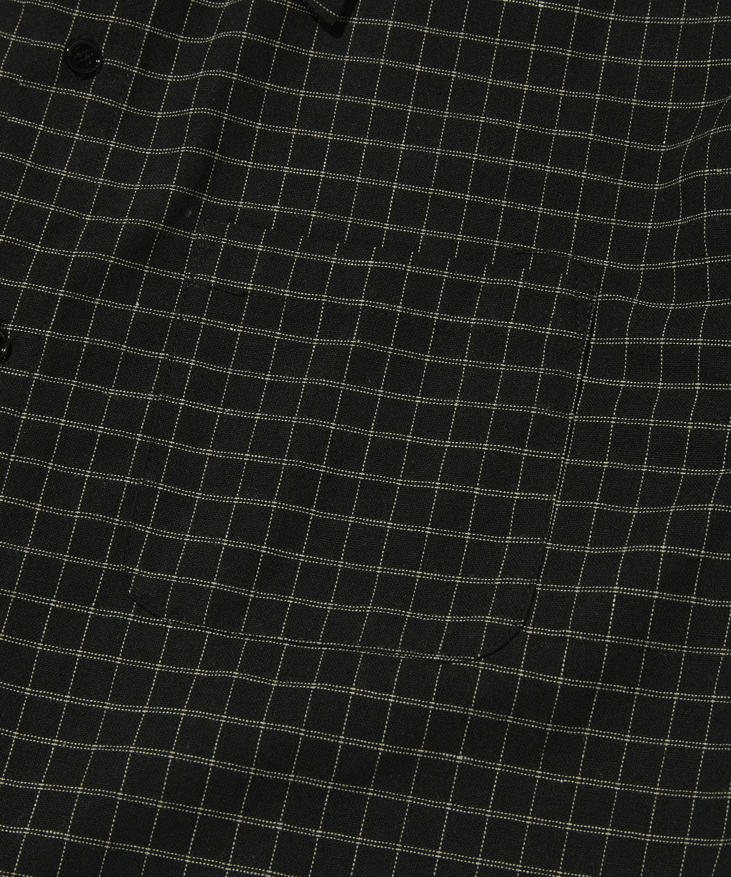 CROPPED CHECK SHIRT [BLACK]