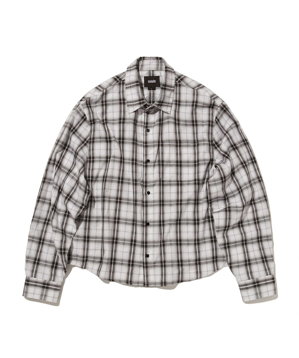 CROPPED CHECK SHIRT [WHITE]