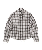 CROPPED CHECK SHIRT [WHITE]