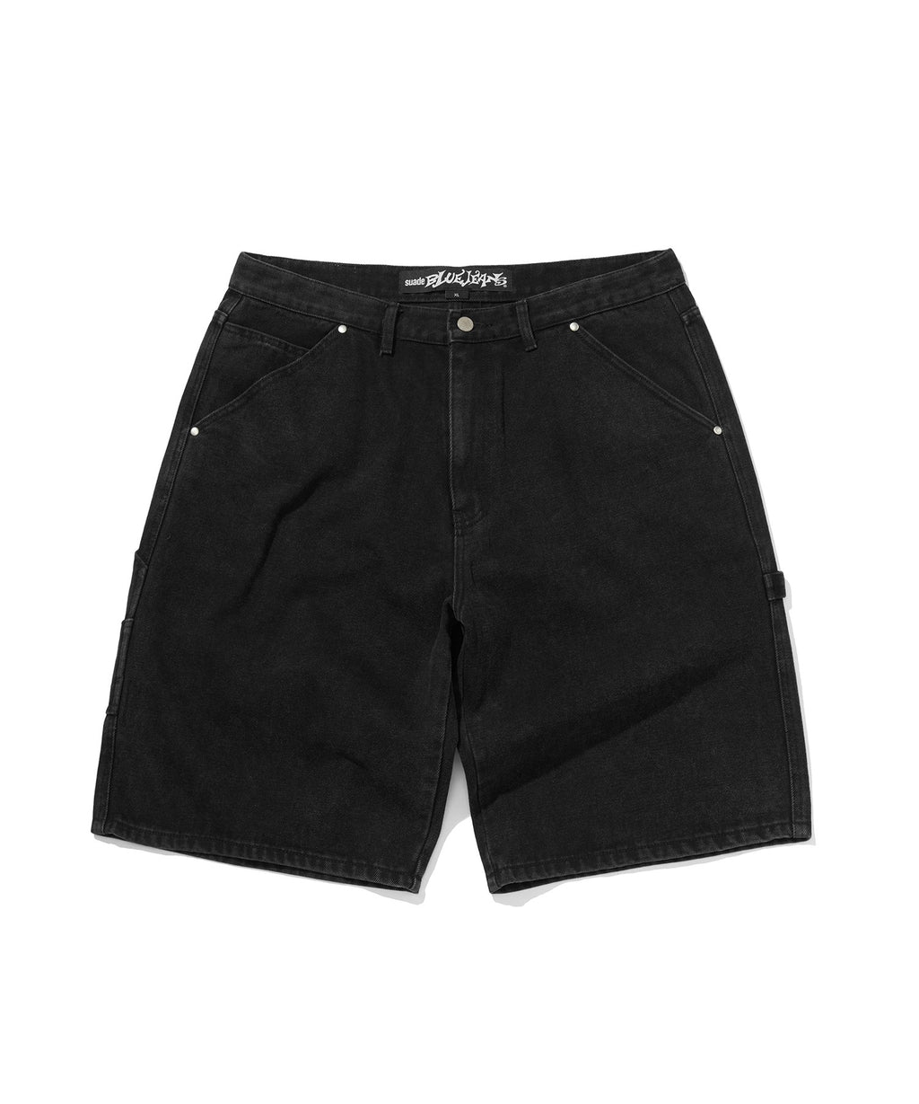 CARPENTER DENIM SHORTS [BLACK]