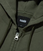 LOOSE SUADE HOOD ZIP UP [KHAKI]