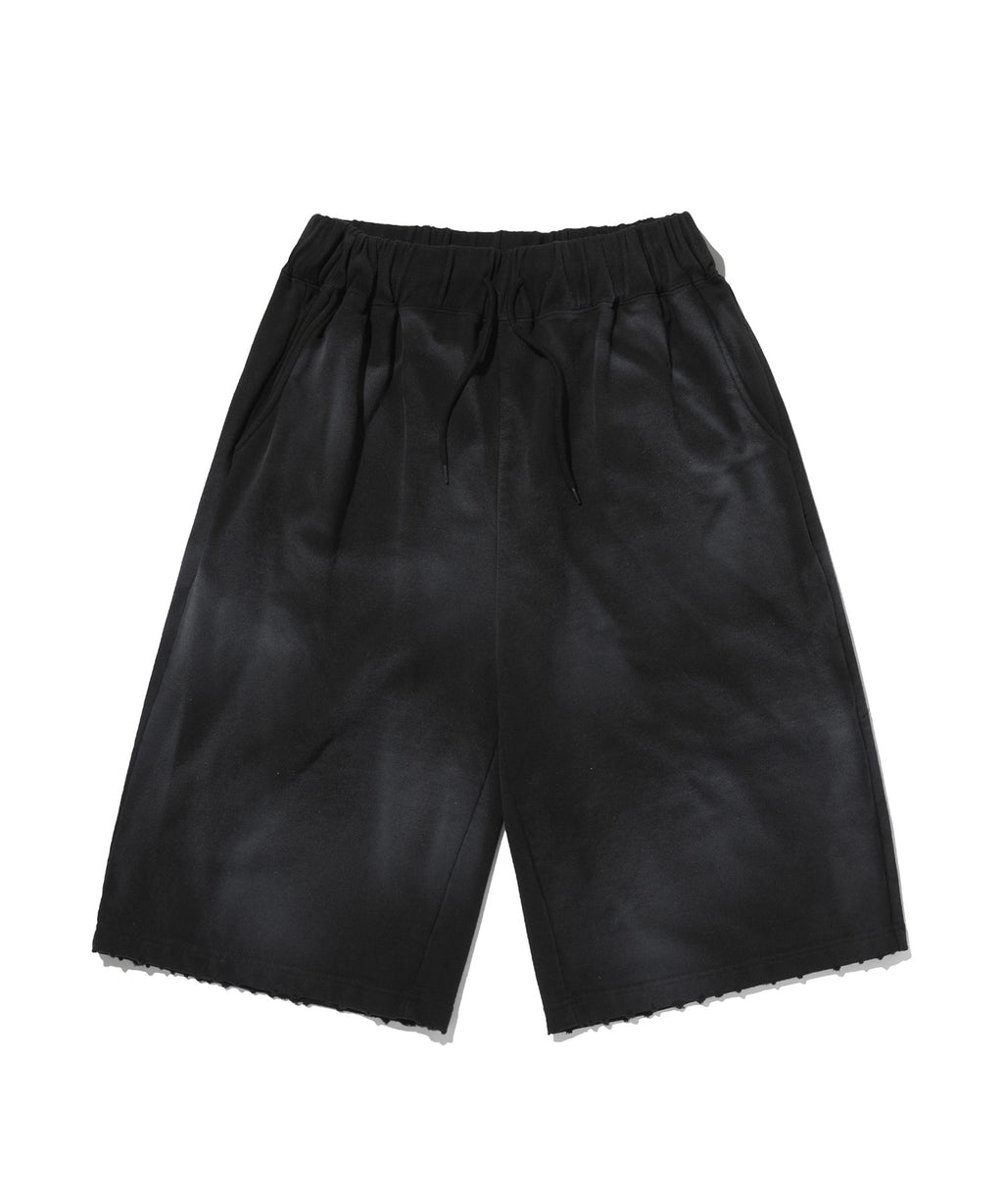 CUT EDGE SWEAT SHORTS [WASHING BLACK]