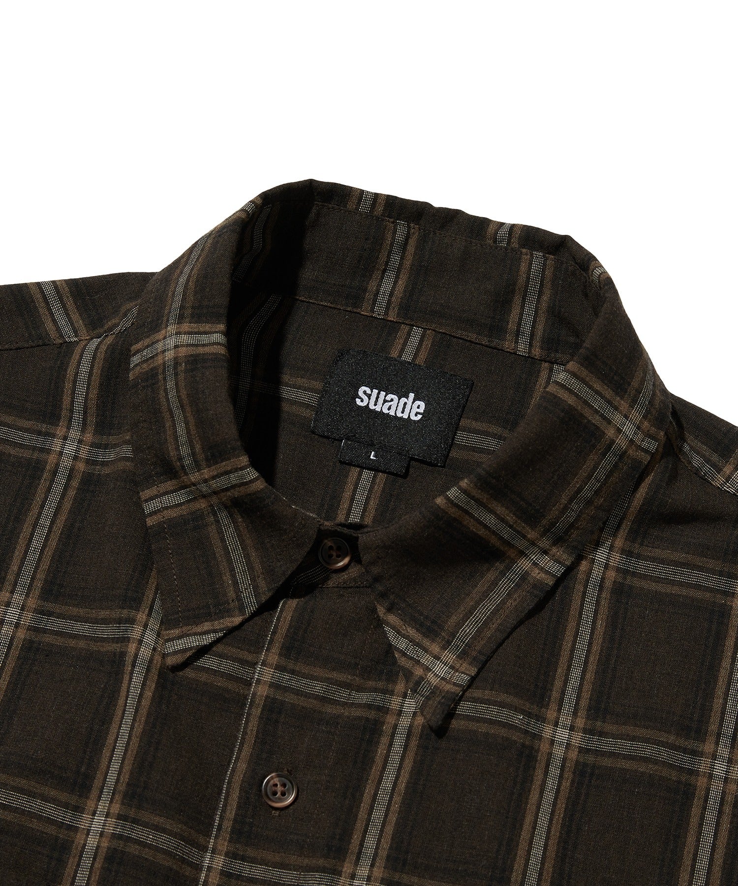 CROPPED CHECK SHIRT [BROWN]