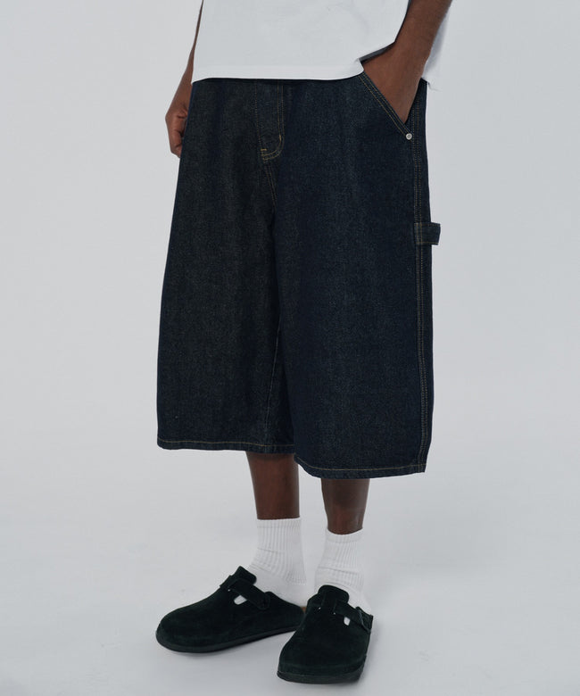 CARPENTER DENIM SHORTS [RAW INDIGO] Hover Image