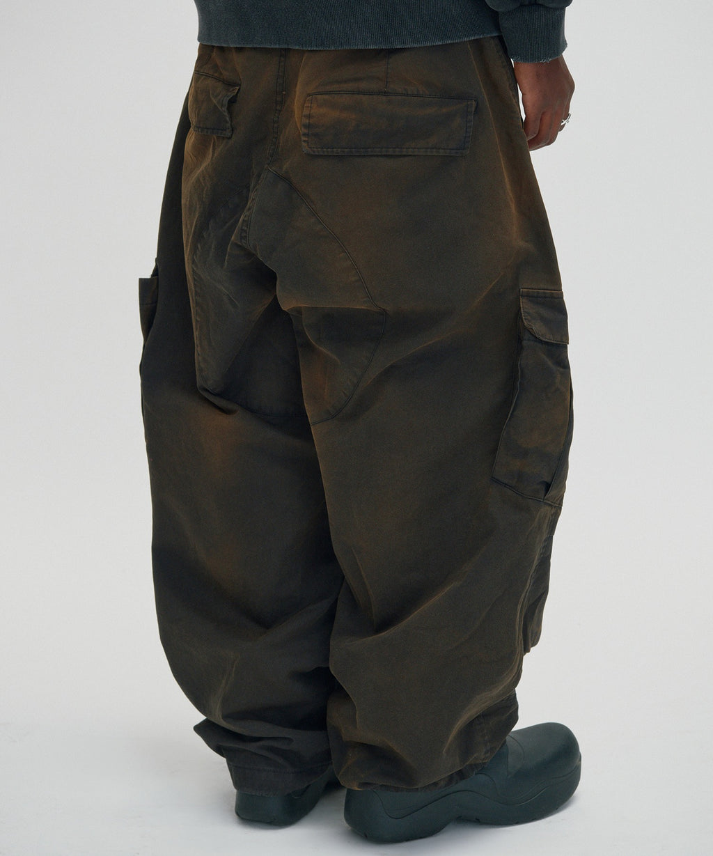 WASHED CARGO PANTS [DARK BLACK]