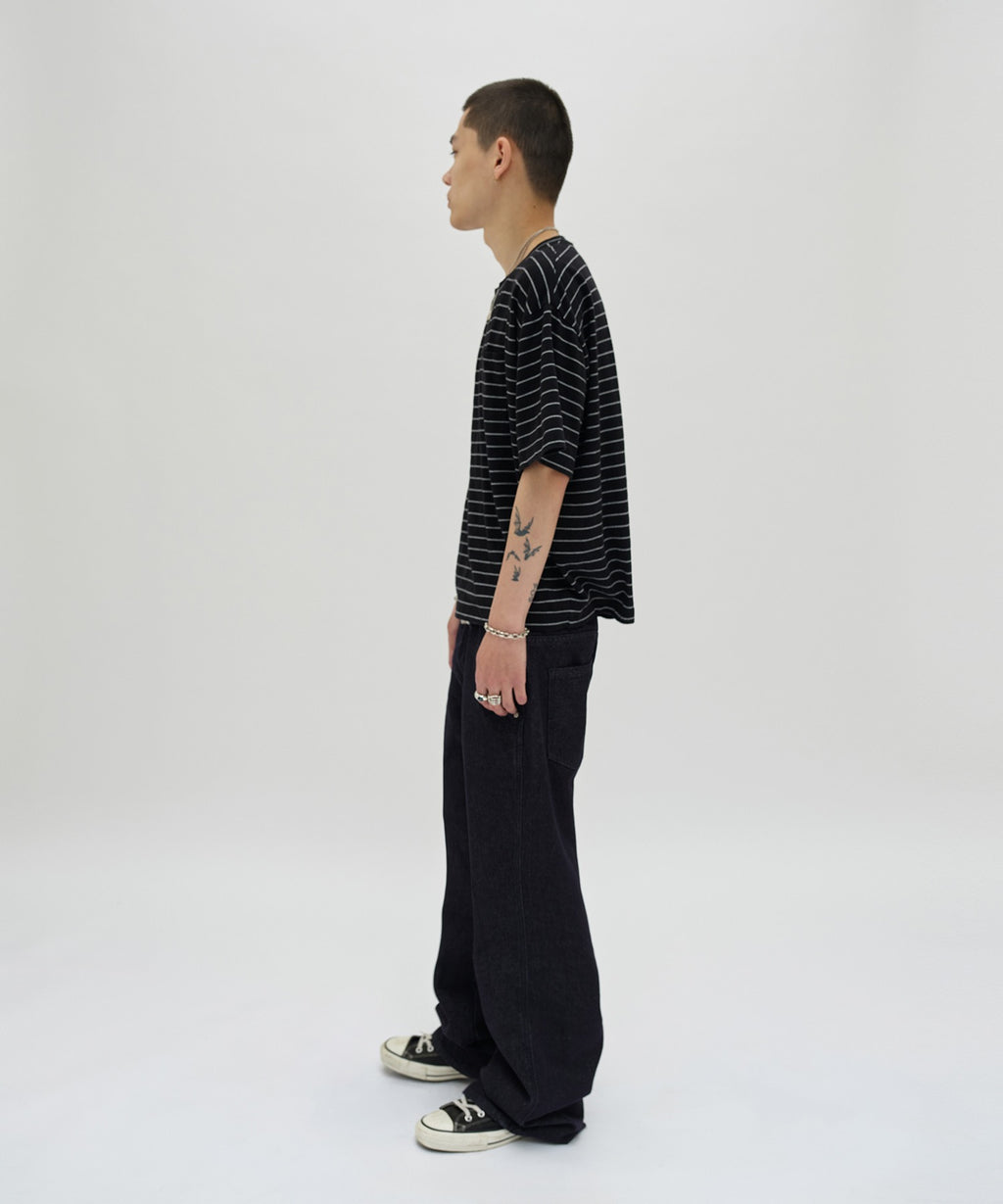 TEXTURED POCKET TEE [BLACK WHITE]
