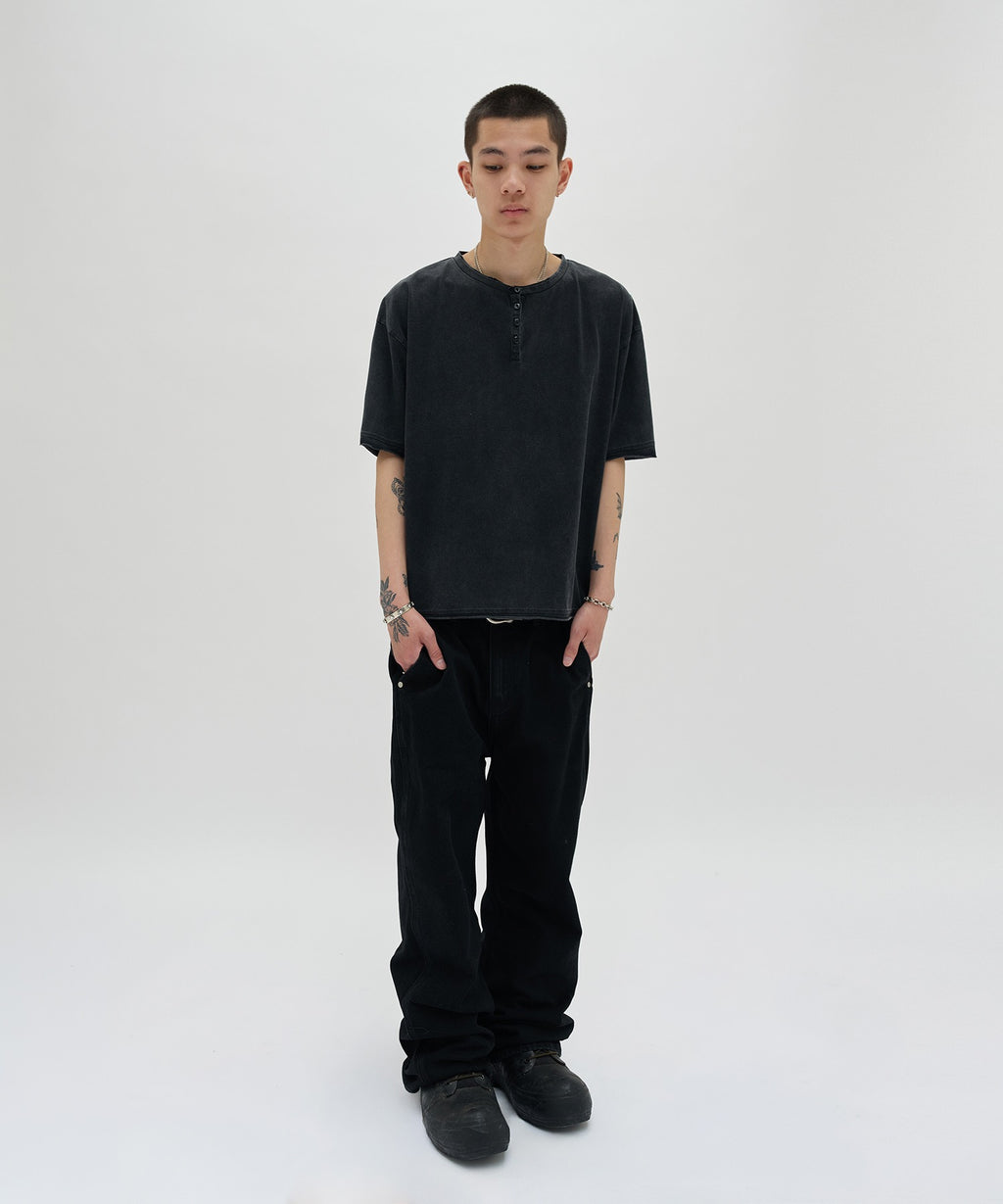 CURVED FLARE DENIM [BLACK]