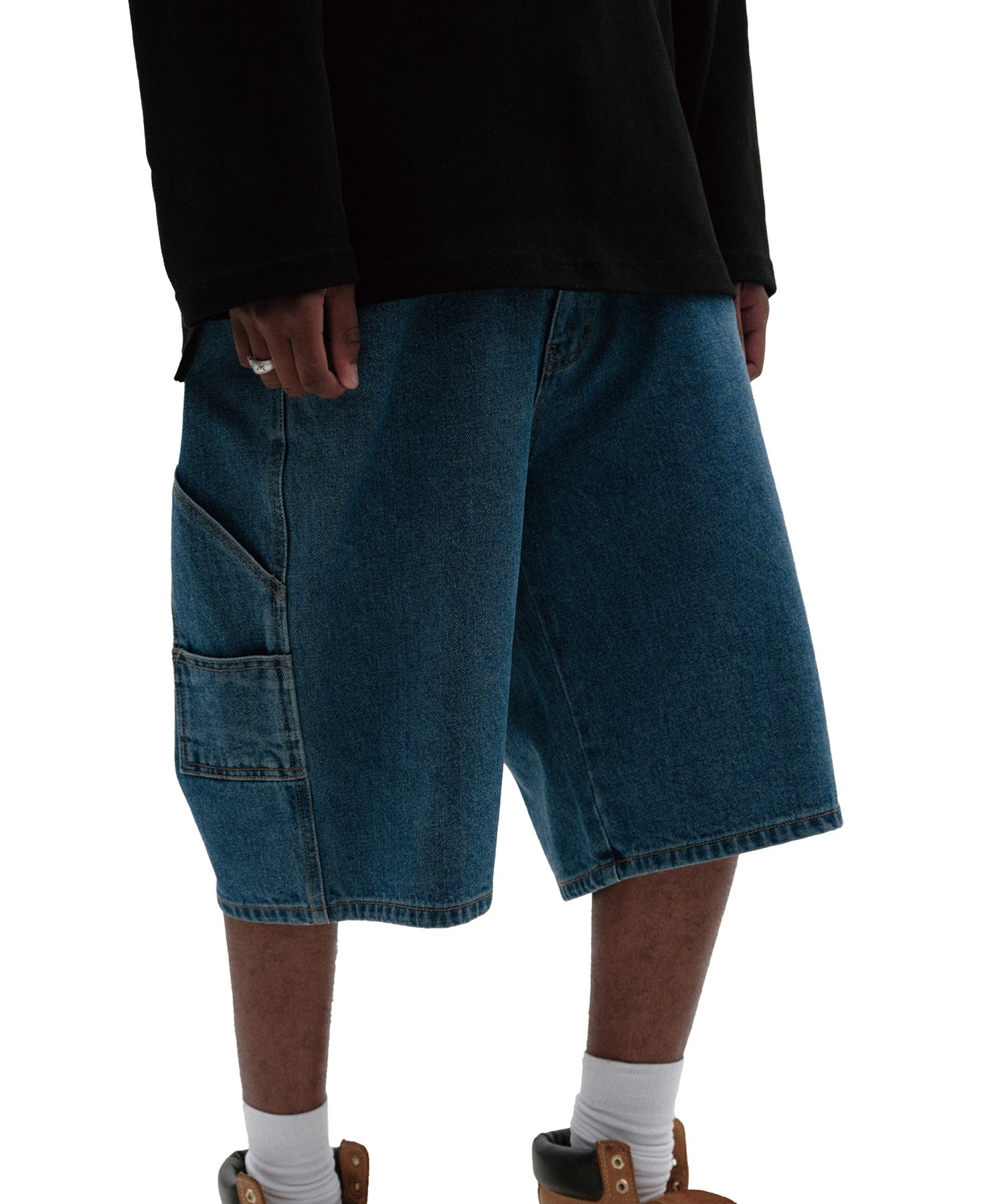 CARPENTER DENIM SHORTS [BLUE]