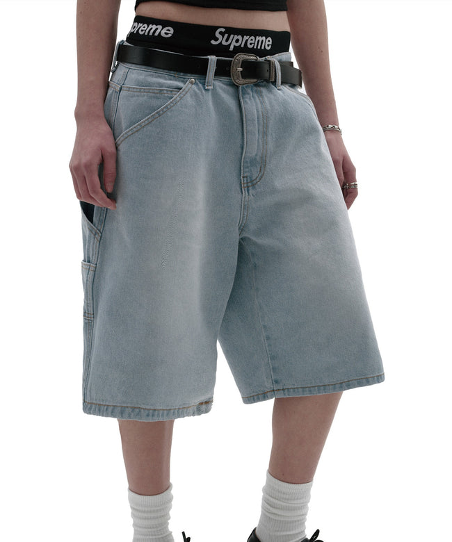 CARPENTER DENIM SHORTS [LIGHT BLUE] Hover Image