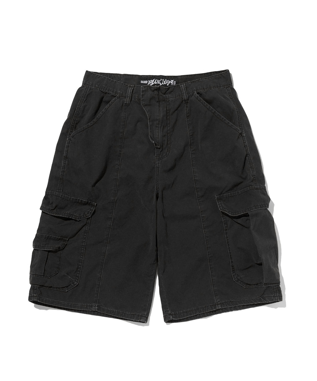 WIDE CARGO SHORTS [BLACK]