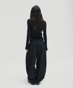 WIDE CHINO PANTS [BLACK]