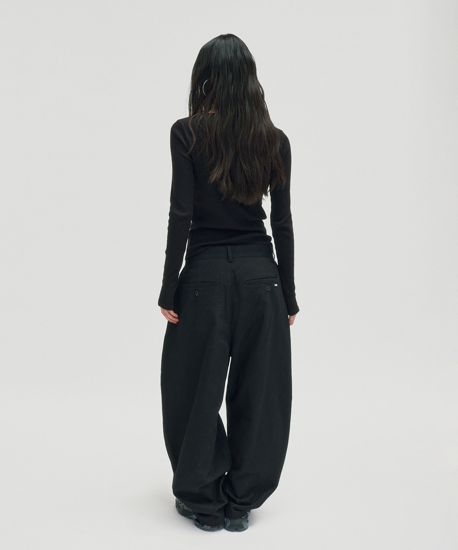 WIDE CHINO PANTS [BLACK]