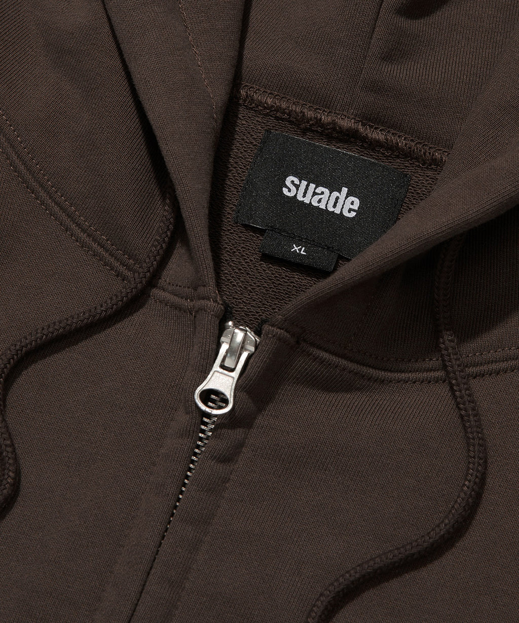 NORMAL HOOD ZIP UP [BROWN]