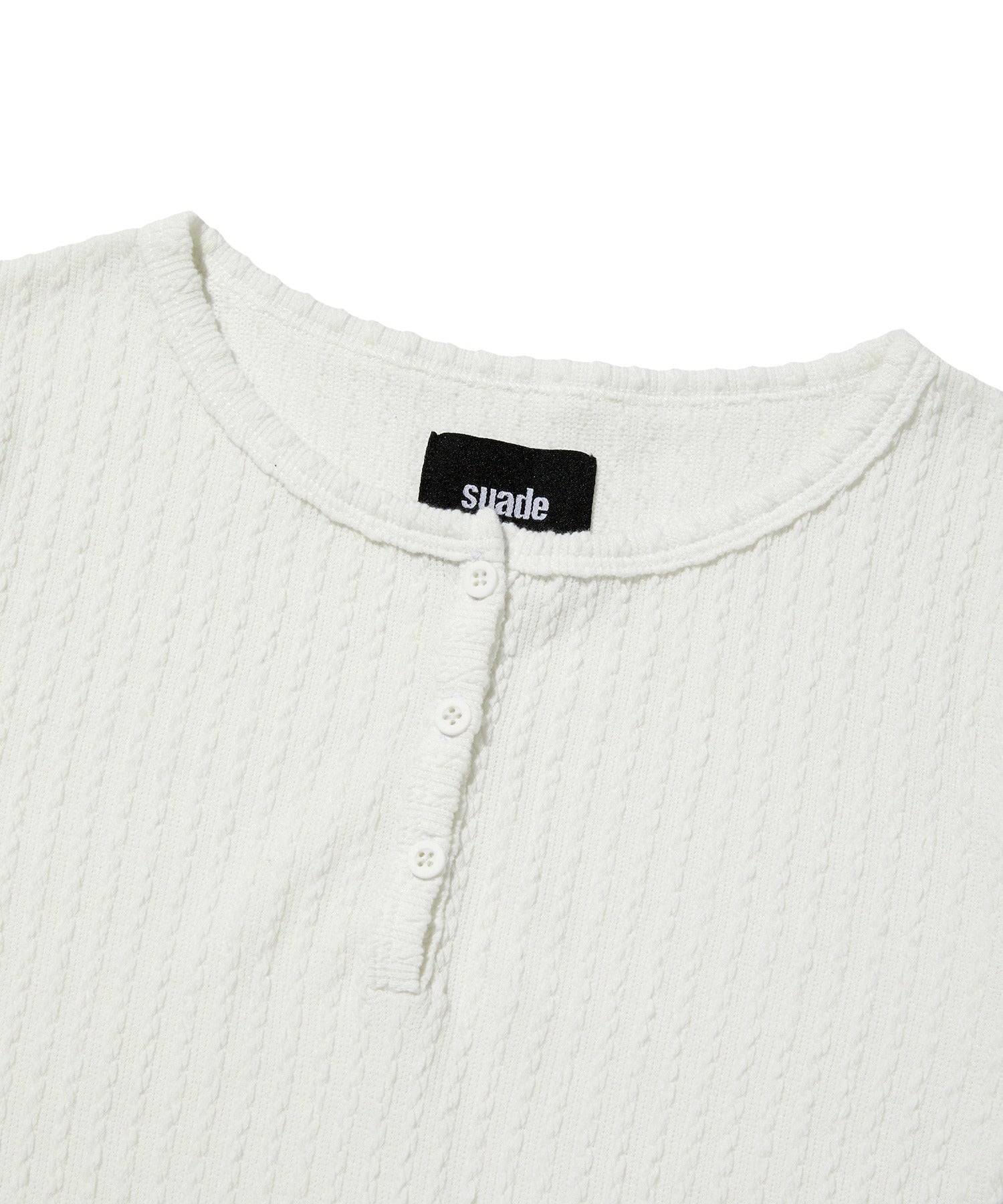 CABLE HENLEY NECK [WHITE]