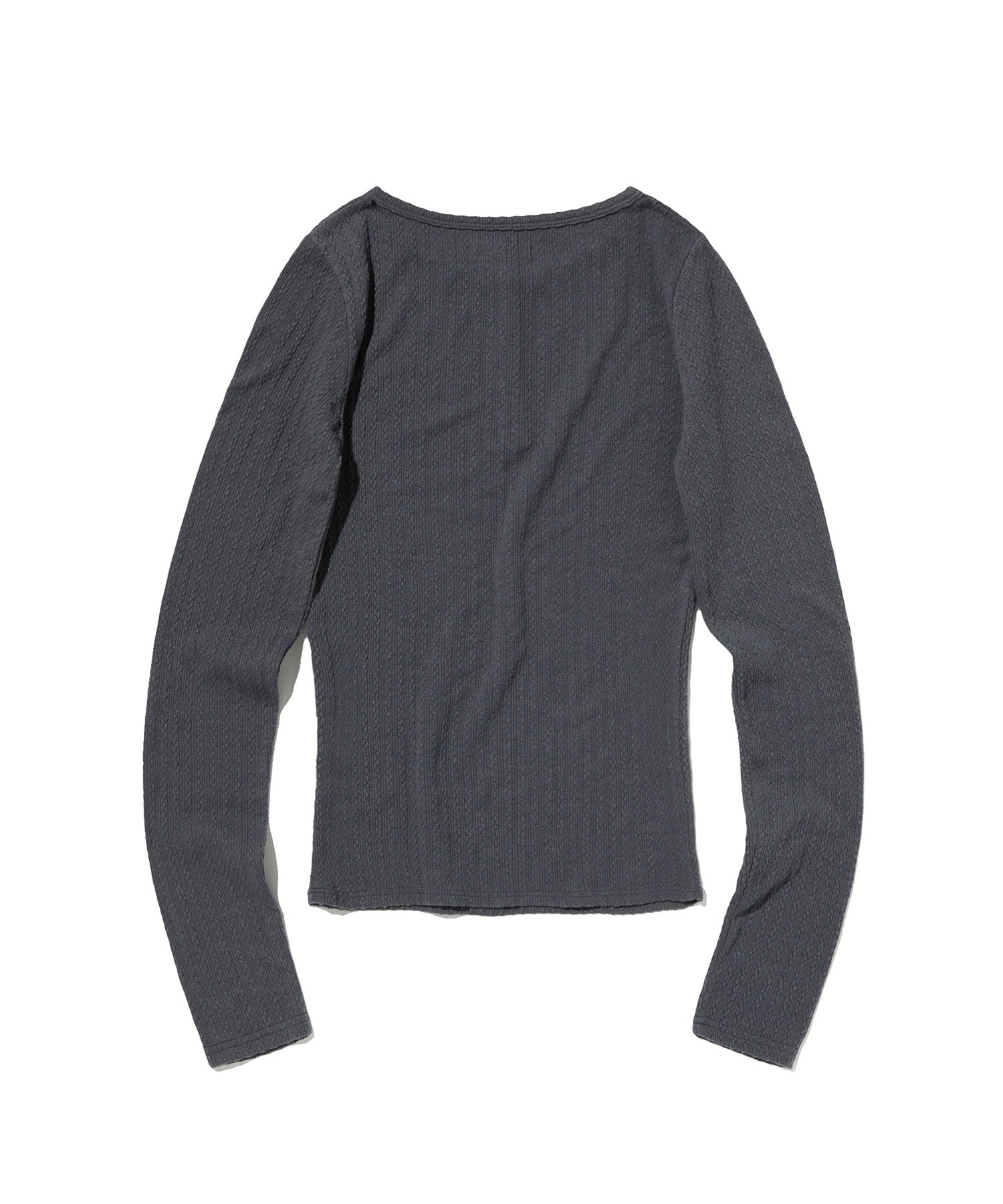 CABLE HENLEY NECK [CHARCOAL GRAY]