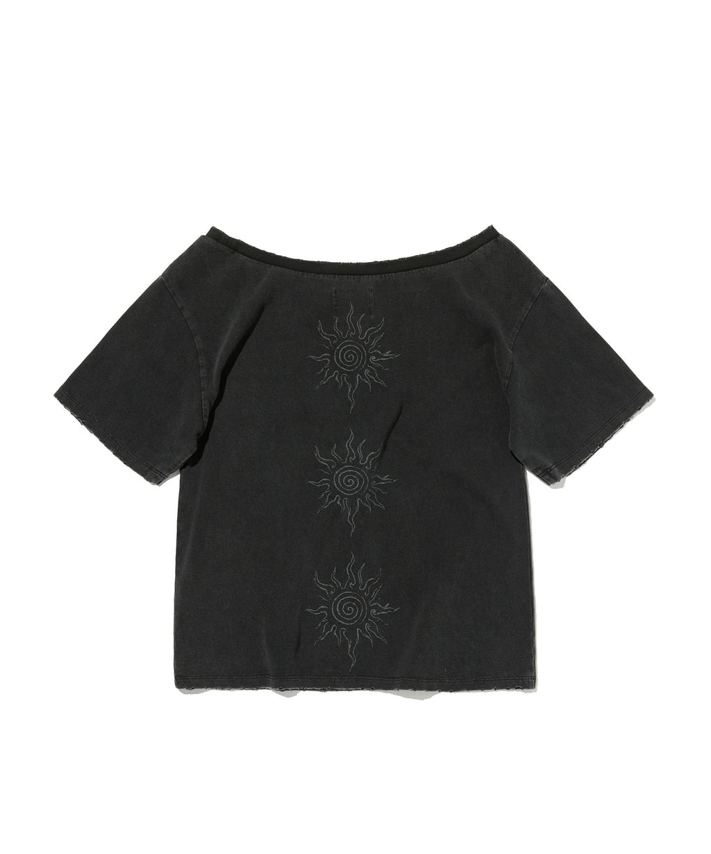SUNNY ONE SHOULDER TEE [WASHING BLACK]