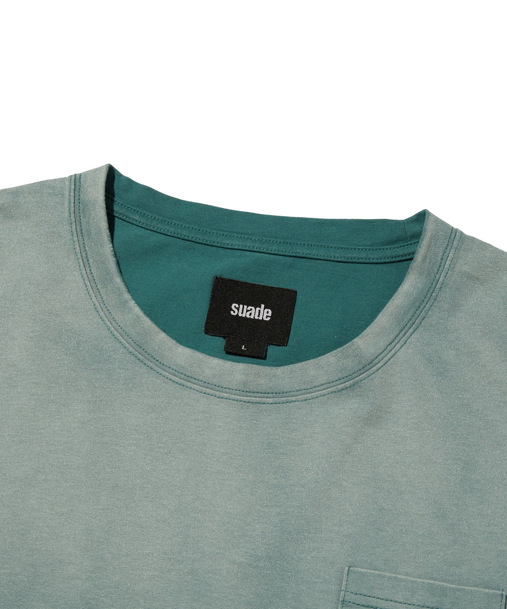 POCKET CROPPED TEE [WASHING GREEN]