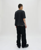 WASHED HENLEY NECK TEE [WASHING BLACK]