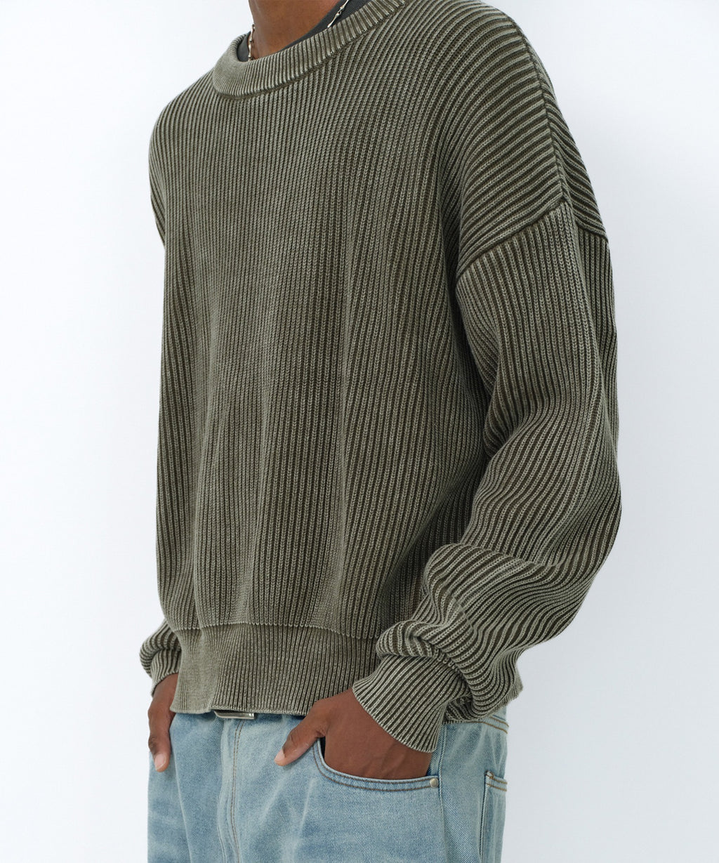 WASHED KNIT [KHAKI]