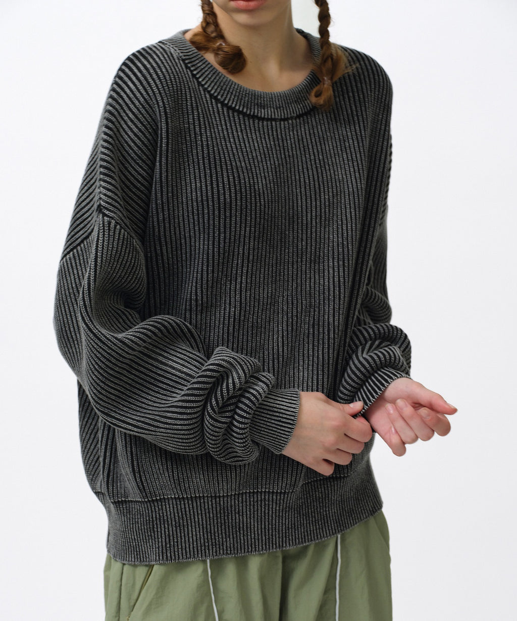 WASHED KNIT [BLACK]