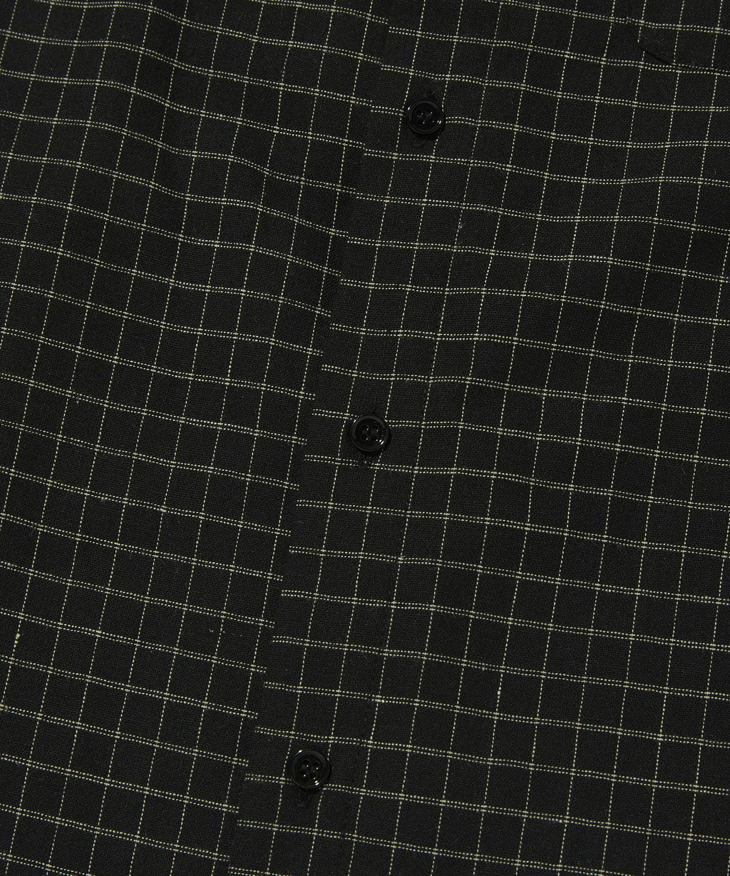 CROPPED CHECK SHIRT [BLACK]