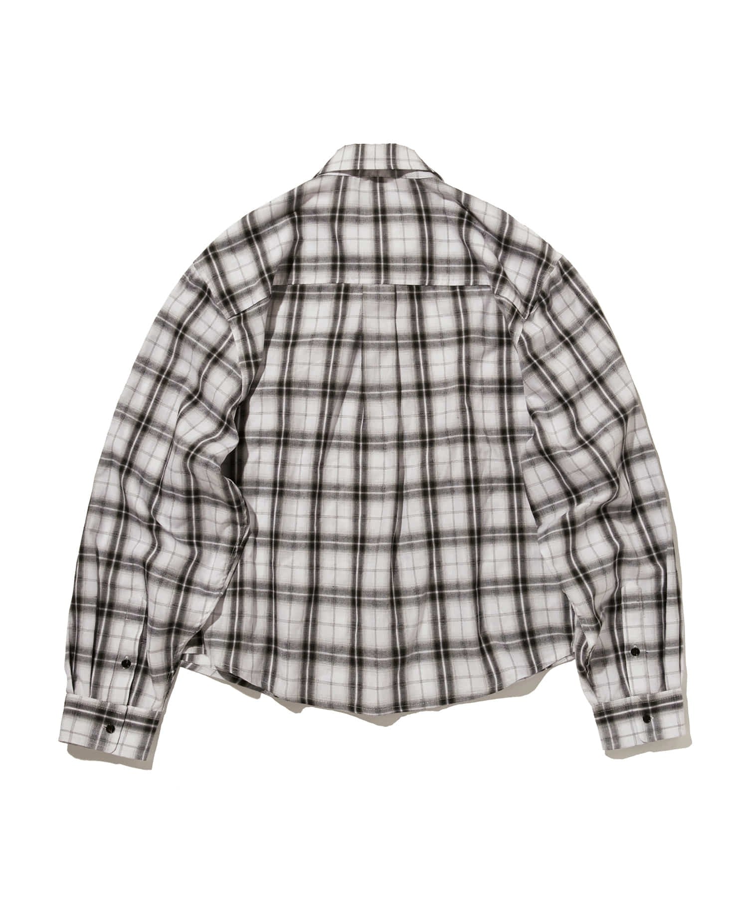 CROPPED CHECK SHIRT [WHITE]