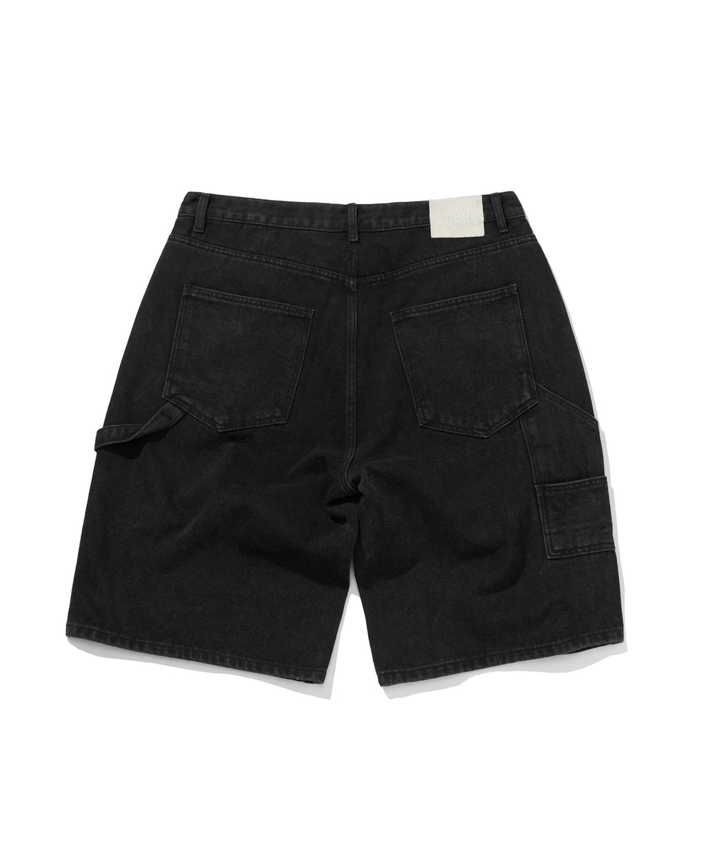 CARPENTER DENIM SHORTS [BLACK]